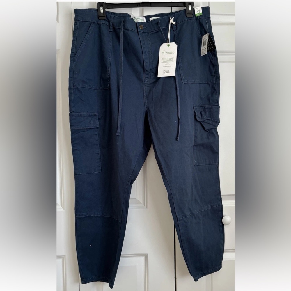 Regeneration Women's Pants Cargo Blue High Rise Skinny Size 20 or 24 Cotton